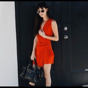 NWT Zara Red Romper with front flap & knot Detail
